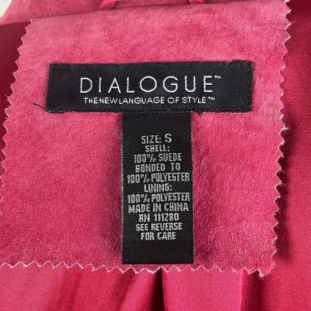 Dialogue Raspberry Pink Suede Blazer S - Picture 6 of 15